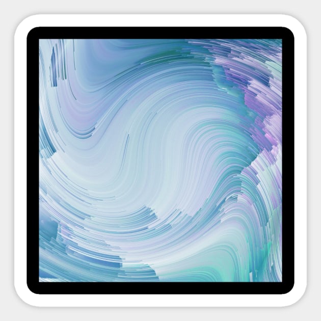 Pastel Ocean Wave Purple Mint Green Sticker by Moon Art